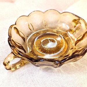 Vintage Amber Glass Candy Dessert Dish